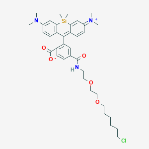 molecular formula C37H48ClN3O5Si B12370015 4-((2-(2-((6-Chlorohexyl)oxy)ethoxy)ethyl)carbamoyl)-2-(7-(dimethylamino)-3-(dimethyliminio)-5,5-dimethyl-3,5-dihydrodibenzo[b,e]silin-10-yl)benzoate 