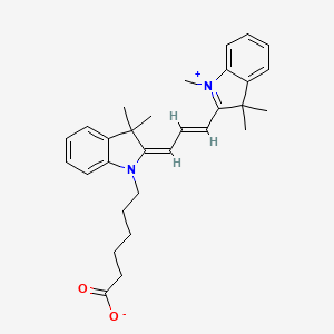 molecular formula C30H36N2O2 B12370073 6-[(2E)-3,3-dimethyl-2-[(E)-3-(1,3,3-trimethylindol-1-ium-2-yl)prop-2-enylidene]indol-1-yl]hexanoate 