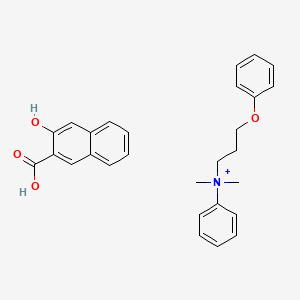 molecular formula C28H30NO4+ B1237024 Dimethyl-(3-phenoxypropyl)-phenylammonium 3-hydroxy-2-naphthalenecarboxylic acid 