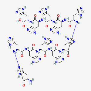 (2S)-2-[[(2S)-2-[[(2S)-2-[[(2S)-2-[[(2S)-2-[[(2S)-2-[[(2S)-2-[[(2S)-2-[[(2S)-2-[[(2S)-2-[[(2S)-2-amino-3-(1H-imidazol-5-yl)propanoyl]amino]-3-(1H-imidazol-5-yl)propanoyl]amino]-3-(1H-imidazol-5-yl)propanoyl]amino]-3-(1H-imidazol-5-yl)propanoyl]amino]-3-(1H-imidazol-5-yl)propanoyl]amino]-3-(1H-imidazol-5-yl)propanoyl]amino]-3-(1H-imidazol-5-yl)propanoyl]amino]-3-(1H-imidazol-5-yl)propanoyl]amino]-3-(1H-imidazol-5-yl)propanoyl]amino]-3-(1H-imidazol-5-yl)propanoyl]amino]-3-(1H-imidazol-5-yl)propanoic acid