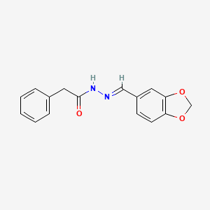molecular formula C16H14N2O3 B1237028 N-[(E)-1,3-benzodioxol-5-ylmethylideneamino]-2-phenylacetamide 