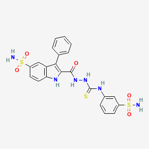 molecular formula C22H20N6O5S3 B12370380 hCAXII-IN-8 