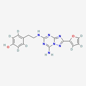 molecular formula C16H15N7O2 B12370401 4-[2-[[7-Amino-2-(3,4,5-trideuteriofuran-2-yl)-[1,2,4]triazolo[1,5-a][1,3,5]triazin-5-yl]amino]ethyl]-2,3,5,6-tetradeuteriophenol 