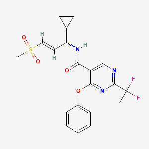 molecular formula C20H21F2N3O4S B12370421 N-[(E,1S)-1-cyclopropyl-3-methylsulfonylprop-2-enyl]-2-(1,1-difluoroethyl)-4-phenoxypyrimidine-5-carboxamide 