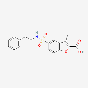 3-methyl-5-(2-phenylethylsulfamoyl)-1-benzofuran-2-carboxylic acid