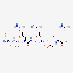 molecular formula C33H64N16O9S B12370444 H-Cys-Val-Arg-Ala-Arg-Thr-Arg-OH 