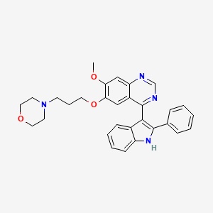 molecular formula C30H30N4O3 B12370453 4-[3-[7-methoxy-4-(2-phenyl-1H-indol-3-yl)quinazolin-6-yl]oxypropyl]morpholine 