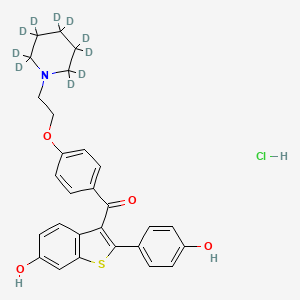 molecular formula C28H28ClNO4S B12370534 Raloxifene-d10 Hydrochloride 