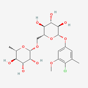 molecular formula C20H29ClO11 B12370541 4-Chloro-3-methoxy-5-methylphenyl 6-O-(6-deoxy-|A-L-mannopyranosyl)-|A-D-glucopyranoside 