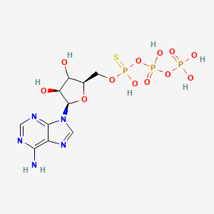 molecular formula C10H16N5O12P3S B12370558 [[(2R,4S,5R)-5-(6-aminopurin-9-yl)-3,4-dihydroxyoxolan-2-yl]methoxy-hydroxyphosphinothioyl] phosphono hydrogen phosphate 