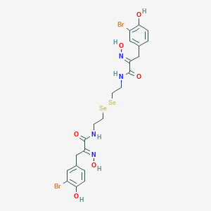 molecular formula C22H24Br2N4O6Se2 B12370668 (2E)-3-(3-bromo-4-hydroxyphenyl)-N-[2-[2-[[(2E)-3-(3-bromo-4-hydroxyphenyl)-2-hydroxyiminopropanoyl]amino]ethyldiselanyl]ethyl]-2-hydroxyiminopropanamide 