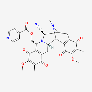 molecular formula C32H30N4O8 B12370757 [(2S,10R,12R)-12-cyano-7,18-dimethoxy-6,17,21-trimethyl-5,8,16,19-tetraoxo-11,21-diazapentacyclo[11.7.1.02,11.04,9.015,20]henicosa-4(9),6,15(20),17-tetraen-10-yl]methyl pyridine-4-carboxylate 