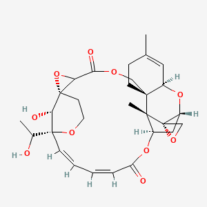 molecular formula C29H36O10 B12370758 (1R,7R,12R,14R,15S,16S,17R,20Z,22E,24R,28R)-28-hydroxy-24-(1-hydroxyethyl)-10,16-dimethylspiro[2,5,13,18,25-pentaoxahexacyclo[22.3.1.114,17.01,3.07,12.07,16]nonacosa-10,20,22-triene-15,2'-oxirane]-4,19-dione 