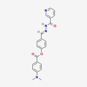 [4-[(E)-(pyridine-3-carbonylhydrazinylidene)methyl]phenyl] 4-(dimethylamino)benzoate