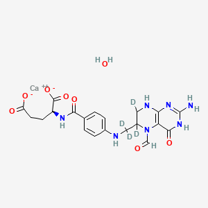 calcium;(2S)-2-[[4-[[(2-amino-6,7-dideuterio-5-formyl-4-oxo-7,8-dihydro-3H-pteridin-6-yl)-dideuteriomethyl]amino]benzoyl]amino]pentanedioate;hydrate