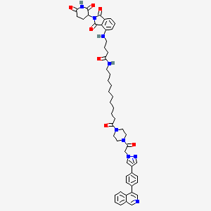 molecular formula C52H59N9O7 B12370900 4-[[2-(2,6-dioxopiperidin-3-yl)-1,3-dioxoisoindol-4-yl]amino]-N-[11-[4-[2-[4-(4-isoquinolin-4-ylphenyl)pyrazol-1-yl]acetyl]piperazin-1-yl]-11-oxoundecyl]butanamide 