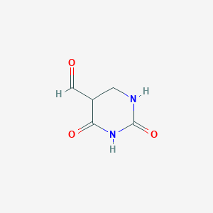 molecular formula C5H6N2O3 B12370915 2,4-Dioxo-1,3-diazinane-5-carbaldehyde 