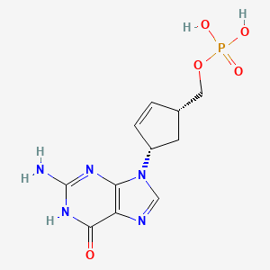 molecular formula C11H14N5O5P B12370933 Rel-((1R,4S)-4-(2-amino-6-oxo-1,6-dihydro-9H-purin-9-yl)cyclopent-2-en-1-yl)methyl dihydrogen phosphate 