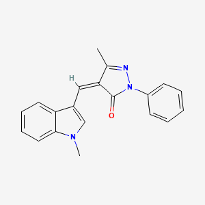 molecular formula C20H17N3O B1237098 (4Z)-5-甲基-4-[(1-甲基吲哚-3-基)亚甲基]-2-苯基吡唑-3-酮 