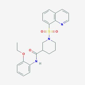 molecular formula C23H25N3O4S B1237100 N-(2-乙氧基苯基)-1-(8-喹啉磺酰基)-3-哌啶甲酰胺 