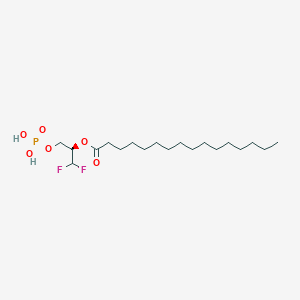 molecular formula C19H37F2O6P B12371044 Hexadecanoic acid (R)-2,2-difluoro-1-phosphonooxymethyl-ethyl ester 