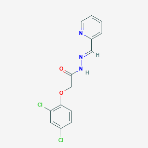 molecular formula C14H11Cl2N3O2 B1237105 2-(2,4-dichlorophenoxy)-N'-[(E)-pyridin-2-ylmethylidene]acetohydrazide 