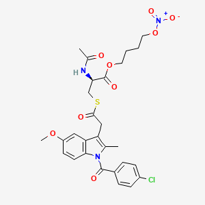 molecular formula C28H30ClN3O9S B12371074 D-Cysteine,N-acetyl-,4-(nitrooxy)butyl ester,1-(4-chlorobenzoyl)-5-methoxy-2-methyl-1H-indole-3-acetate(ester)(9ci) 