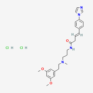 B1237108 3-Butenamide, N-(3-((2-(3,5-dimethoxyphenyl)ethyl)methylamino)propyl)-4-(4-(1H-imidazol-1-yl)phenyl)-, dihydrochloride, (E)- CAS No. 127404-34-6