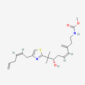 molecular formula C22H32N2O3S B12371122 methyl N-[(Z,7S)-8-[4-[(2Z)-hexa-2,5-dienyl]-1,3-thiazol-2-yl]-7-hydroxy-8-methyl-3-methylidenenon-4-enyl]carbamate 