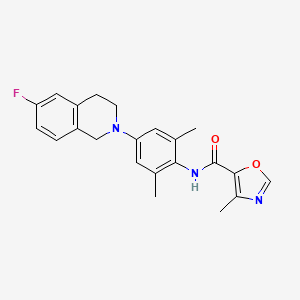 molecular formula C22H22FN3O2 B12371128 N-[4-(6-fluoro-3,4-dihydro-1H-isoquinolin-2-yl)-2,6-dimethylphenyl]-4-methyl-1,3-oxazole-5-carboxamide 