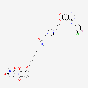 3-[4-[3-[4-(3-chloro-4-fluoroanilino)-7-methoxyquinazolin-6-yl]oxypropyl]piperazin-1-yl]-N-[8-[2-(1-methyl-2,6-dioxopiperidin-3-yl)-1,3-dioxoisoindol-4-yl]oxyoctyl]propanamide