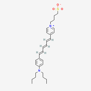 B1237115 4-(6-(4-Dibutylaminophenyl)-1,3,5-hexatrienyl)-1-(4'-sulfobutyl)pyridinium CAS No. 83668-91-1