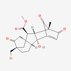 methyl (1S,2S,3R,4S,8R,9R,12R)-12-(bromomethyl)-8-hydroxy-4-methyl-5,13,16-trioxopentacyclo[10.2.1.14,7.01,9.03,8]hexadec-6-ene-2-carboxylate