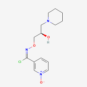 molecular formula C14H20ClN3O3 B1237123 (3E)-N-[(2R)-2-hydroxy-3-piperidin-1-ylpropoxy]-1-oxidopyridin-1-ium-3-carboximidoyl chloride 