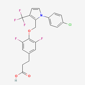 3-[4-[[1-(4-chlorophenyl)-3-(trifluoromethyl)pyrrol-2-yl]methoxy]-3,5-difluorophenyl]propanoic acid