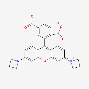 molecular formula C27H22N2O5 B12371343 3-[3-(azetidin-1-ium-1-ylidene)-6-(azetidin-1-yl)xanthen-9-yl]-4-carboxybenzoate 