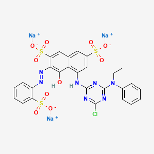 trisodium;5-[[4-chloro-6-(N-ethylanilino)-1,3,5-triazin-2-yl]amino]-4-hydroxy-3-[(2-sulfonatophenyl)diazenyl]naphthalene-2,7-disulfonate