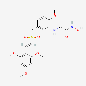 N-hydroxy-2-[2-methoxy-5-[[(E)-2-(2,4,6-trimethoxyphenyl)ethenyl]sulfonylmethyl]anilino]acetamide