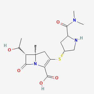 molecular formula C17H25N3O5S B12371412 (5R,6S)-3-[(3R)-5-(dimethylcarbamoyl)pyrrolidin-3-yl]sulfanyl-6-(1-hydroxyethyl)-5-methyl-7-oxo-1-azabicyclo[3.2.0]hept-2-ene-2-carboxylic acid 