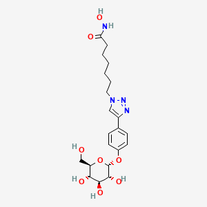 N-hydroxy-7-[4-[4-[(2R,3R,4S,5S,6R)-3,4,5-trihydroxy-6-(hydroxymethyl)oxan-2-yl]oxyphenyl]triazol-1-yl]heptanamide