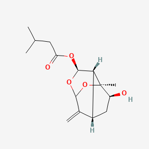 molecular formula C15H22O5 B12371451 [(3S,4S,6S,7S,8S)-4-hydroxy-3-methyl-10-methylidene-2,9-dioxatricyclo[4.3.1.03,7]decan-8-yl] 3-methylbutanoate 