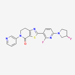 molecular formula C20H17F2N5OS B12371465 2-[2-fluoro-6-[(3S)-3-fluoropyrrolidin-1-yl]pyridin-3-yl]-5-pyridin-3-yl-6,7-dihydro-[1,3]thiazolo[5,4-c]pyridin-4-one 