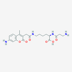 molecular formula C21H28N4O6 B12371484 beta-Ala-Lys-N(epsilon)-AMCA 