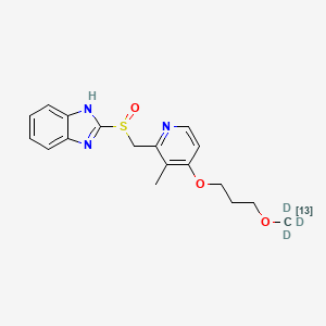 molecular formula C18H21N3O3S B12371499 2-[[3-methyl-4-[3-(trideuterio(113C)methoxy)propoxy]pyridin-2-yl]methylsulfinyl]-1H-benzimidazole 