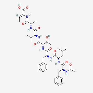 molecular formula C42H59N7O10 B12371507 Ac-Phe-Leu-Phe-Thr-Val-Ala-Abu(2,3-dehydro)-OH 