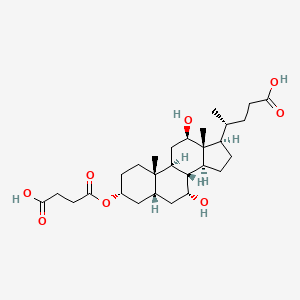 molecular formula C28H44O8 B12371589 (3alpha,5beta,7alpha,12beta)-3-(3-Carboxy-1-oxopropoxy)-7,12-dihydroxycholan-24-oic acid CAS No. 94159-47-4