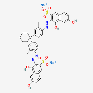 molecular formula C40H34N4Na2O10S2 B12371613 disodium;3-[[4-[1-[4-[(1,7-dihydroxy-3-sulfonatonaphthalen-2-yl)diazenyl]-3-methylphenyl]cyclohexyl]-2-methylphenyl]diazenyl]-4,6-dihydroxynaphthalene-2-sulfonate 