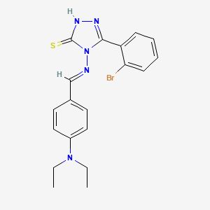 molecular formula C19H20BrN5S B1237165 3-(2-溴苯基)-4-[(E)-[4-(二乙氨基)苯基]甲叉亚氨基]-1H-1,2,4-三唑-5-硫酮 