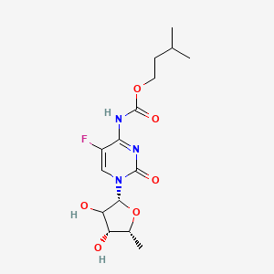 molecular formula C15H22FN3O6 B12371707 3-methylbutyl N-[1-[(2R,4R,5R)-3,4-dihydroxy-5-methyloxolan-2-yl]-5-fluoro-2-oxopyrimidin-4-yl]carbamate 