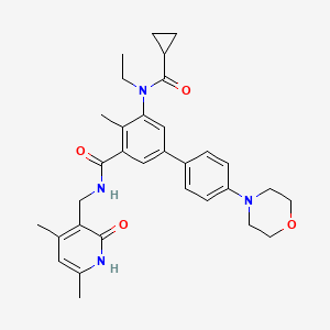 3-[cyclopropanecarbonyl(ethyl)amino]-N-[(4,6-dimethyl-2-oxo-1H-pyridin-3-yl)methyl]-2-methyl-5-(4-morpholin-4-ylphenyl)benzamide